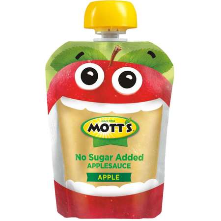 Motts Mott's Unsweetened Applesauce 3.2 oz. Pouch, PK48 10075322